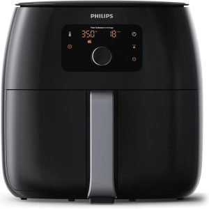 Celebrate with Us Anniversary Limited-Time & Limited-Quantity：Philips Premium Airfryer XXL with Fat Reduction Technology, 3 lb / 7-quart capacity, Rapid Air technology, digital display, keep warm mode, 5 automatic cooking programs, HomeID app connectivity, family-size, black (Model HD9650/96)