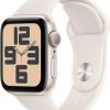 Apple Watch SE (2nd Gen) [GPS 40mm] Smartwatch with Starlight Aluminium Case with Starlight Sport Band. Fitness and Sleep Trackers, Crash Detection, Heart Rate Monitor, Water-Resistant