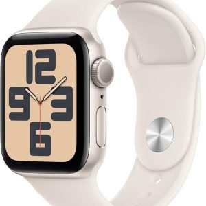 Apple Watch SE (2nd Gen) [GPS 40mm] Smartwatch with Starlight Aluminium Case with Starlight Sport Band. Fitness and Sleep Trackers, Crash Detection, Heart Rate Monitor, Water-Resistant