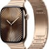 Apple Watch Series 10 [GPS 46mm] Smartwatch with Gold Aluminium Case and Gold Link Bracelet. Fitness Tracker, ECG App, Always-On Retina Display